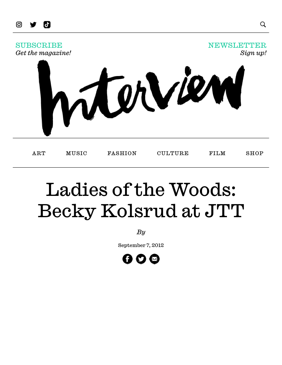 Interview Magazine, September 2012