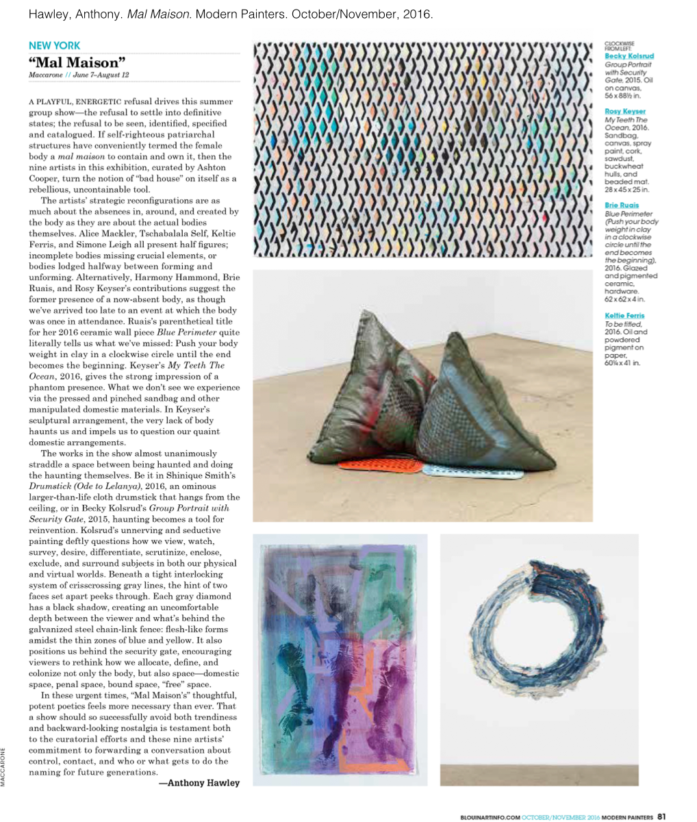Modern Painters, October 2016
