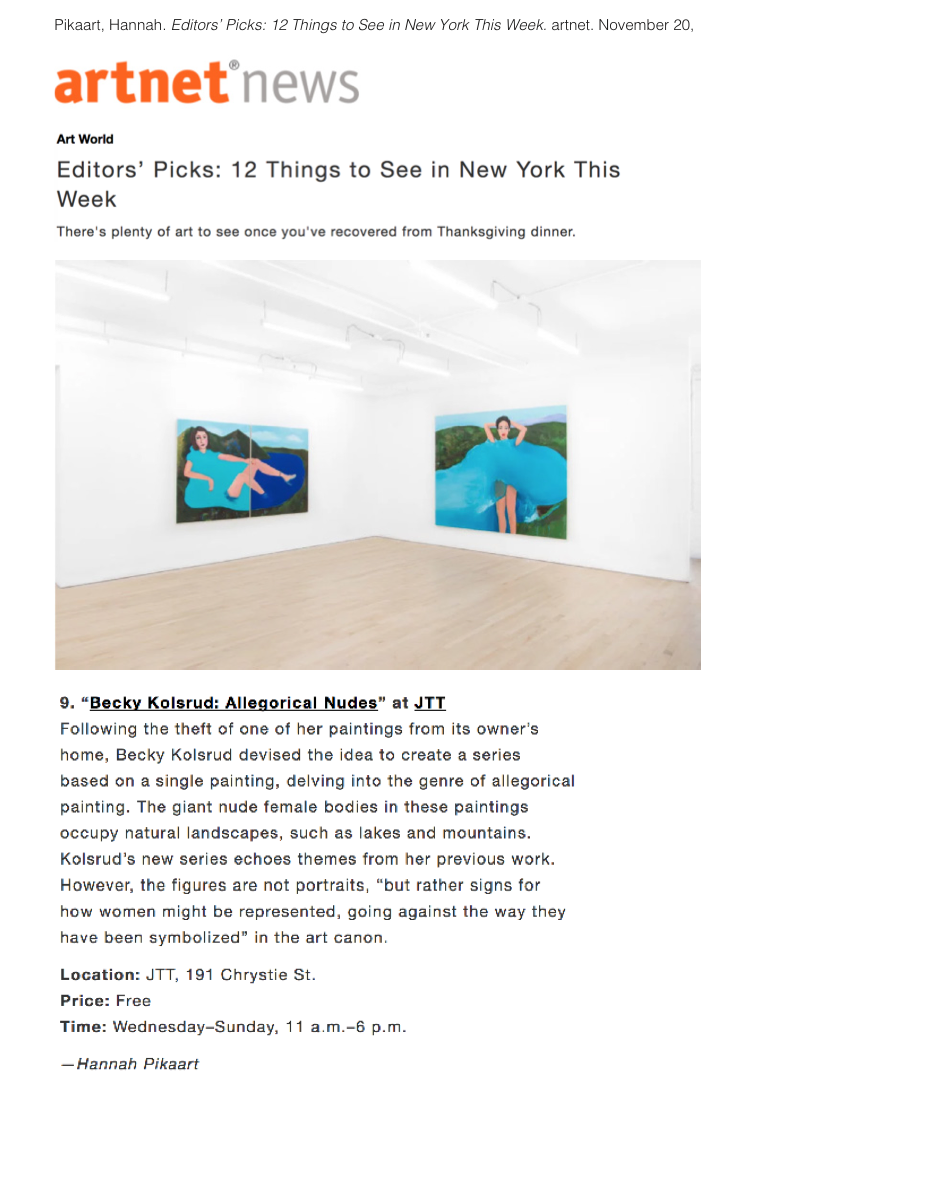 artnet, November 2017