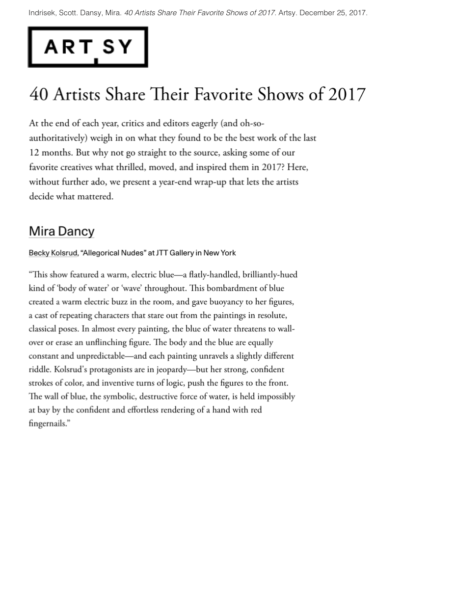 Artsy, December 2017